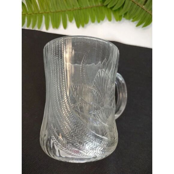 Arcoroc Canterbury Crocus Clear Glass Mug Coffee Cup Tea Tulip Vintage - Picture 4 of 9